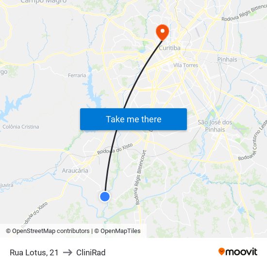 Rua Lotus, 21 to CliniRad map