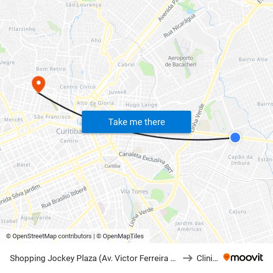 Shopping Jockey Plaza (Av. Victor Ferreira Do Amaral, 2694) to CliniRad map