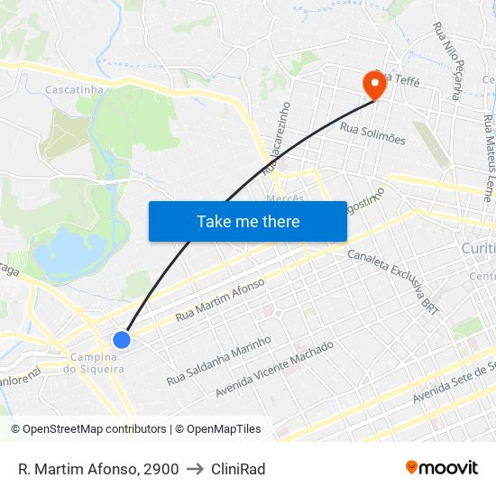 R. Martim Afonso, 2900 to CliniRad map