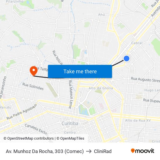Av. Munhoz Da Rocha, 303 (Comec) to CliniRad map