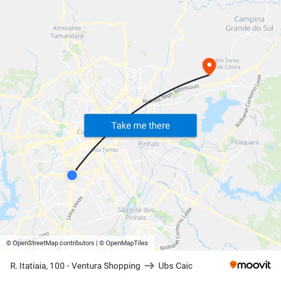 R. Itatiaia, 100 - Ventura Shopping to Ubs Caic map