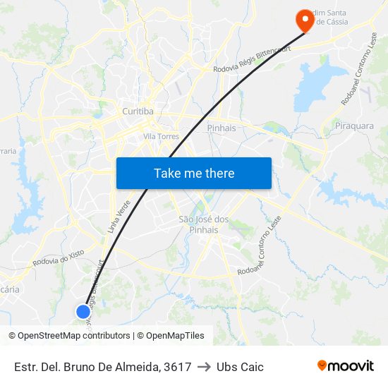 Estr. Del. Bruno De Almeida, 3617 to Ubs Caic map