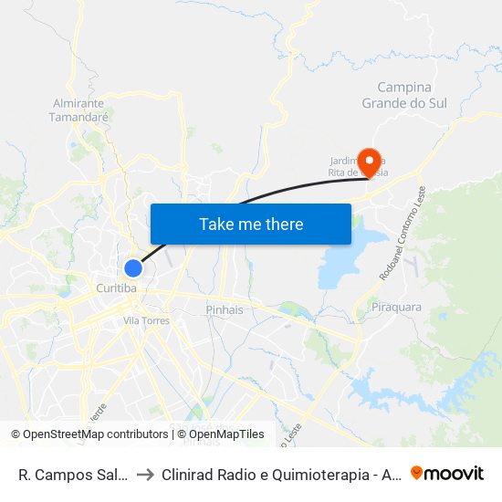 R. Campos Sales, 842 to Clinirad Radio e Quimioterapia - Angelina Caron map