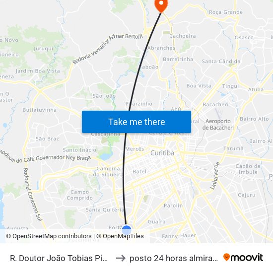 R. Doutor João Tobias Pinto Rebelo, 3500 to posto 24 horas almirante tamandare map