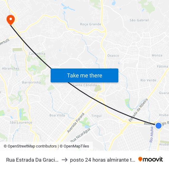 Rua Estrada Da Graciosa, 317 to posto 24 horas almirante tamandare map