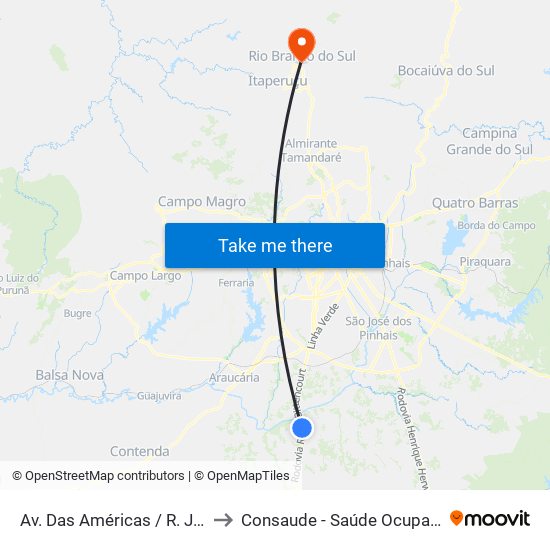 Av. Das Américas / R. Jatobá to Consaude - Saúde Ocupacional map