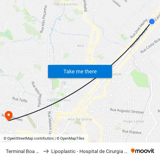 Terminal Boa Vista to Lipoplastic - Hospital de Cirurgia Plástica map
