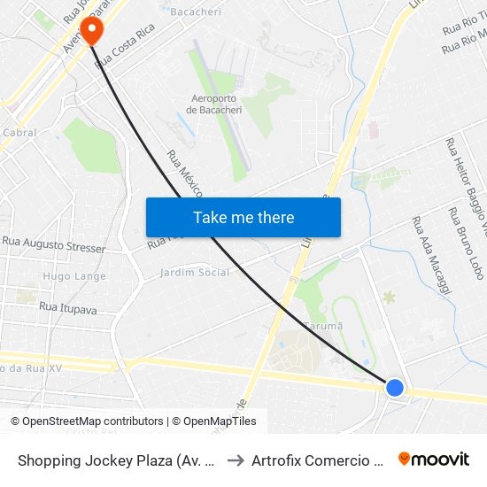 Shopping Jockey Plaza (Av. Victor Ferreira Do Amaral, 2300) to Artrofix Comercio De Materias Cirurgicos. map