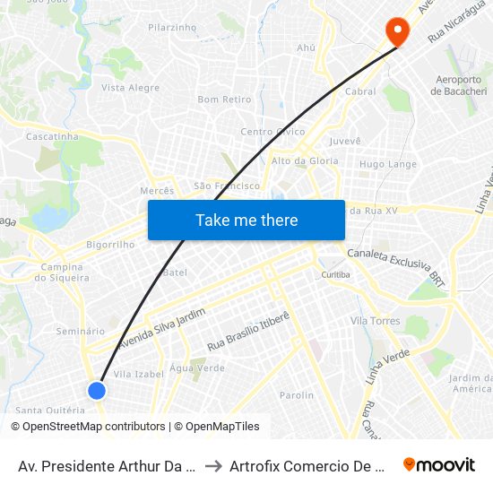 Av. Presidente Arthur Da Silva Bernardes, 607 to Artrofix Comercio De Materias Cirurgicos. map