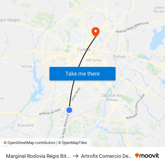 Marginal Rodovia Régis Bittencourt (Br 116) - Ceasa to Artrofix Comercio De Materias Cirurgicos. map