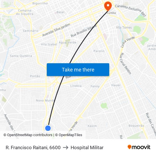 R. Francisco Raitani, 6600 to Hospital Militar map