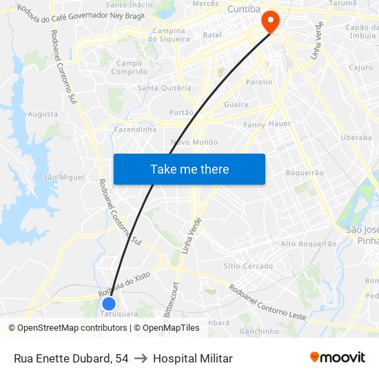 Rua Enette Dubard, 54 to Hospital Militar map
