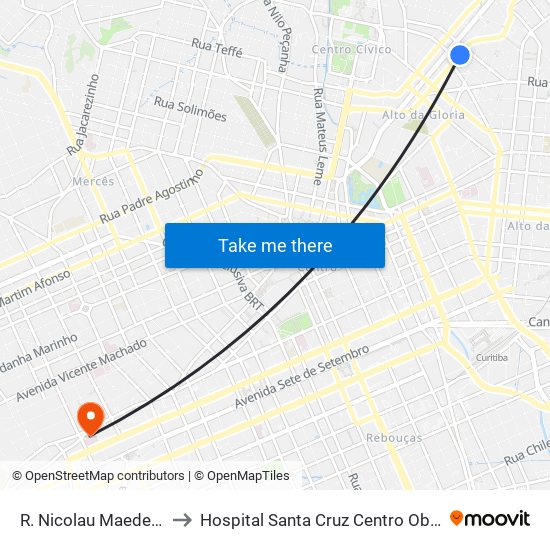 R. Nicolau Maeder, 562 to Hospital Santa Cruz Centro Obstetrico map