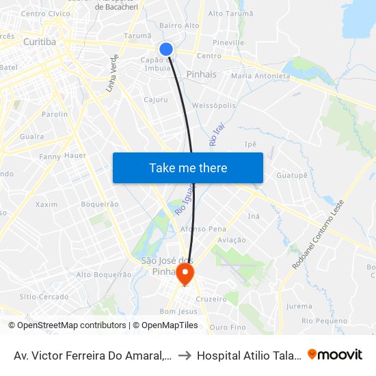 Av. Victor Ferreira Do Amaral, 3141 to Hospital Atilio Talamini map
