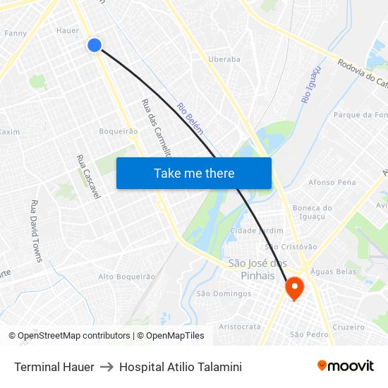 Terminal Hauer to Hospital Atilio Talamini map