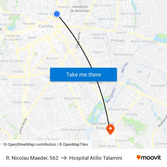 R. Nicolau Maeder, 562 to Hospital Atilio Talamini map