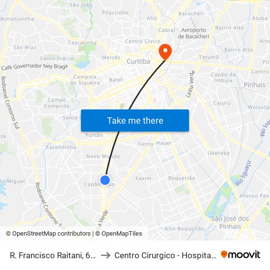 R. Francisco Raitani, 6600 to Centro Cirurgico - Hospital XV map