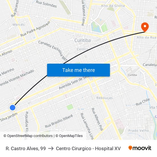 R. Castro Alves, 99 to Centro Cirurgico - Hospital XV map