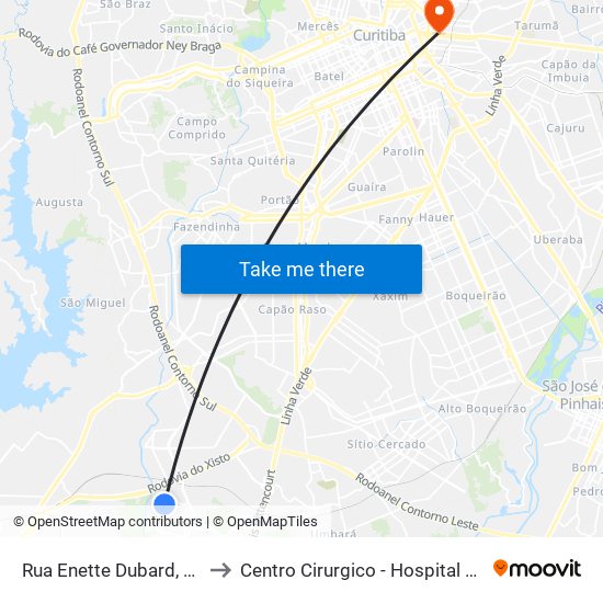 Rua Enette Dubard, 54 to Centro Cirurgico - Hospital XV map