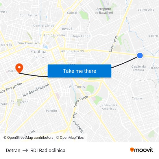 Detran to RDI Radioclinica map