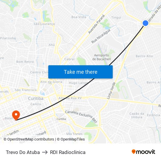 Av. Marechal Mascarenhas De Moraes, 2400 to RDI Radioclinica map