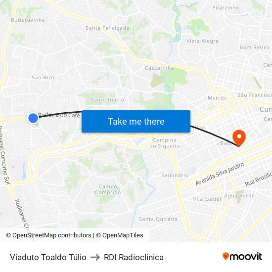 Viaduto Toaldo Túlio to RDI Radioclinica map