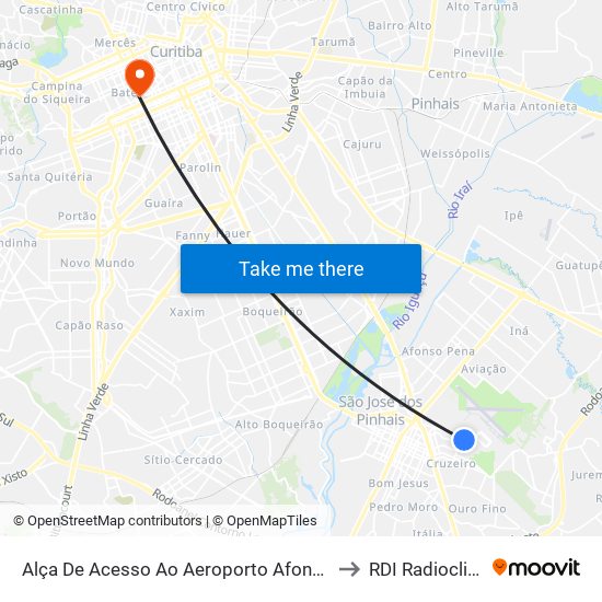 Alça De Acesso Ao Aeroporto Afonso Pena to RDI Radioclinica map