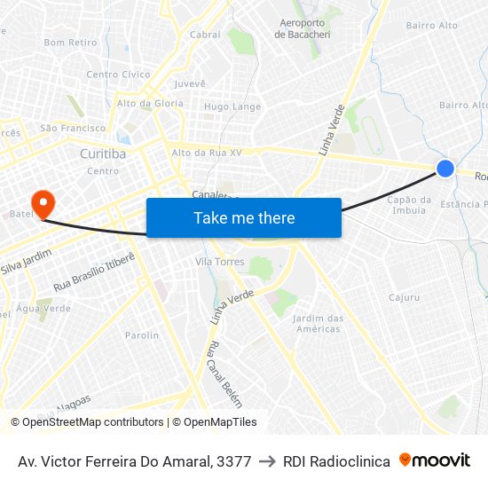 Av. Victor Ferreira Do Amaral, 3377 to RDI Radioclinica map