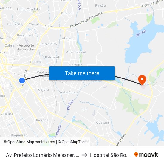 Av. Prefeito Lothário Meissner, 836 to Hospital São Roque map