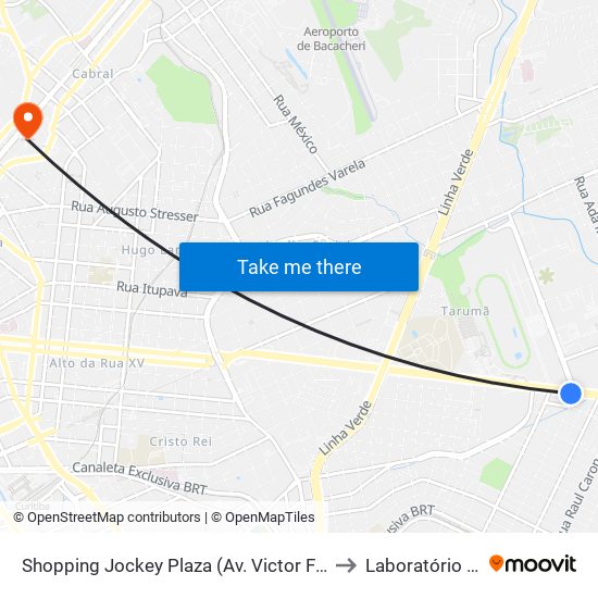 Shopping Jockey Plaza (Av. Victor Ferreira Do Amaral, 2694) to Laboratório São Lucas map