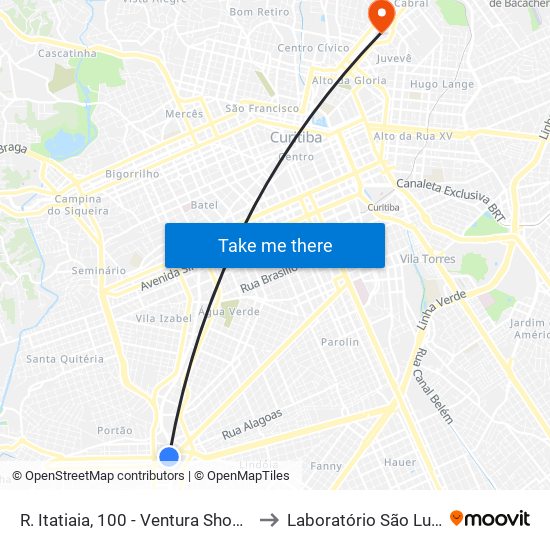 R. Itatiaia, 100 - Ventura Shopping to Laboratório São Lucas map