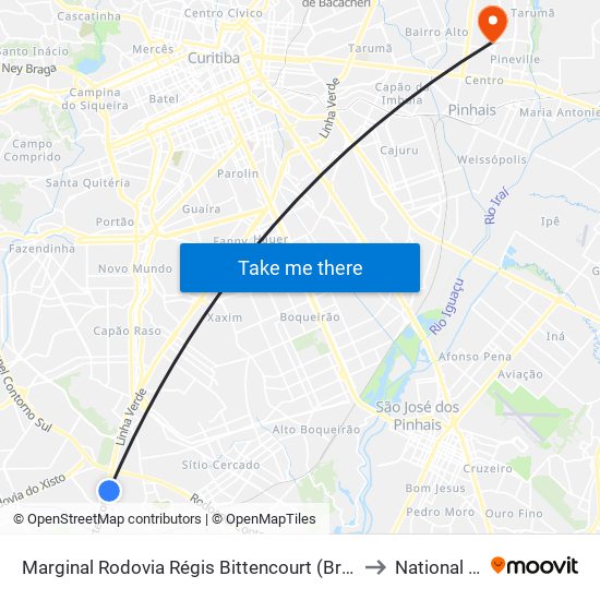 Marginal Rodovia Régis Bittencourt (Br 116) - Ceasa to National Care map