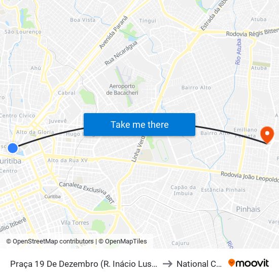 Praça 19 De Dezembro (R. Inácio Lustosa) to National Care map