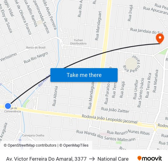 Av. Victor Ferreira Do Amaral, 3377 to National Care map