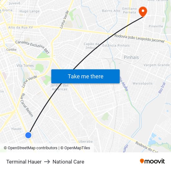 Terminal Hauer to National Care map