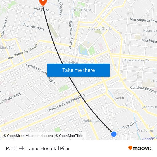 Paiol to Lanac Hospital Pilar map