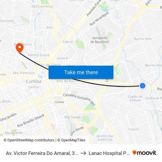 Av. Victor Ferreira Do Amaral, 3141 to Lanac Hospital Pilar map