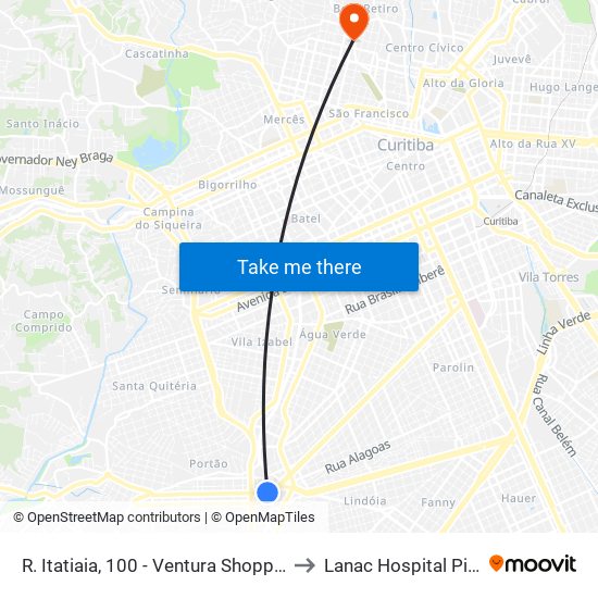 R. Itatiaia, 100 - Ventura Shopping to Lanac Hospital Pilar map