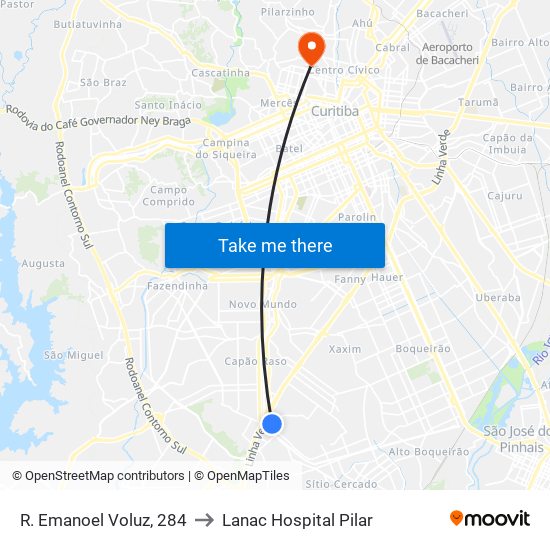 R. Emanoel Voluz, 284 to Lanac Hospital Pilar map