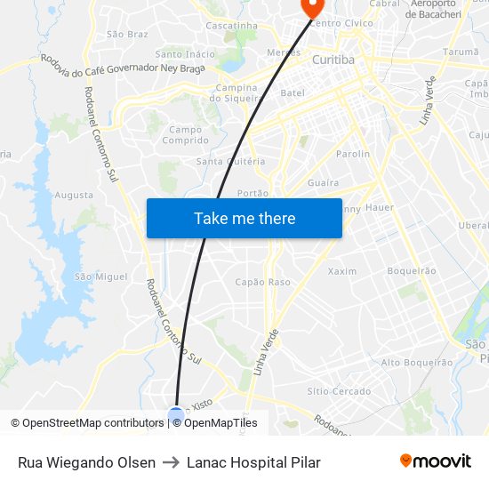 Rua Wiegando Olsen to Lanac Hospital Pilar map