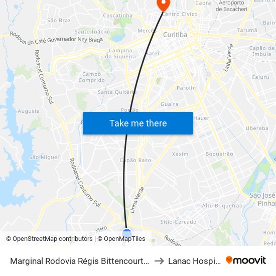 Marginal Rodovia Régis Bittencourt (Br 116) - Ceasa to Lanac Hospital Pilar map