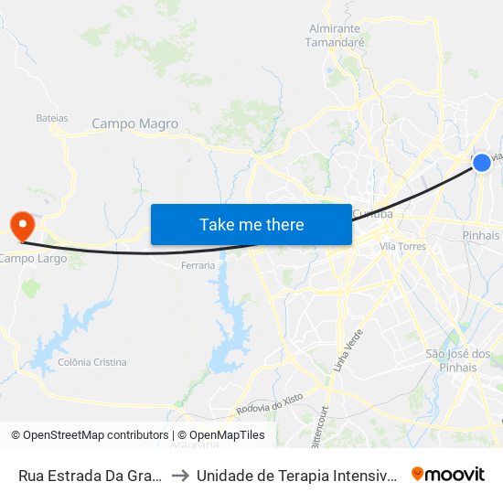 Rua Estrada Da Graciosa, 317 to Unidade de Terapia Intensiva 2 - Azul (UTI) map