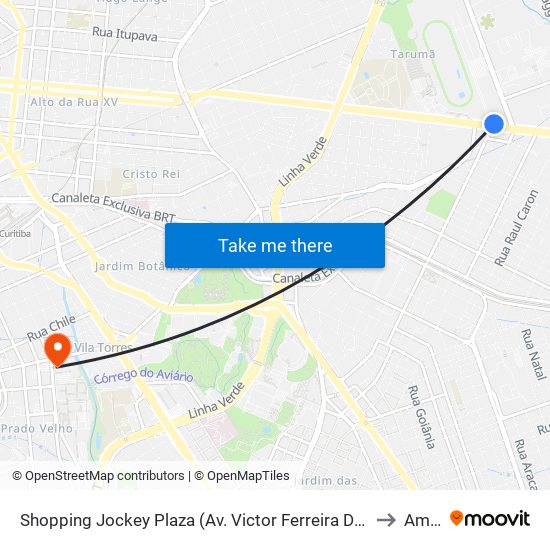 Shopping Jockey Plaza (Av. Victor Ferreira Do Amaral, 2300) to Amcip map