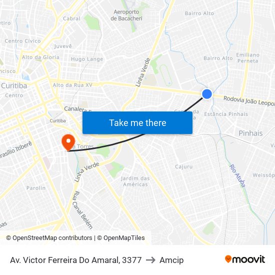 Av. Victor Ferreira Do Amaral, 3377 to Amcip map