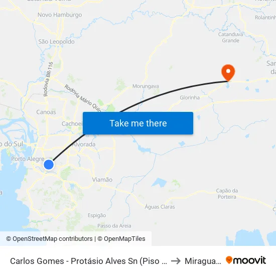 Carlos Gomes - Protásio Alves Sn (Piso 1) to Miraguaia map