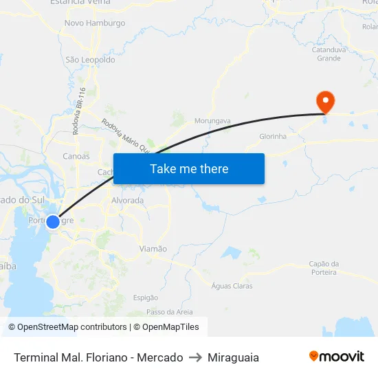 Terminal Mal. Floriano - Mercado to Miraguaia map