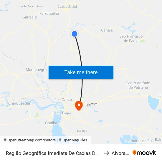 Região Geográfica Imediata De Caxias Do Sul to Alvorada map