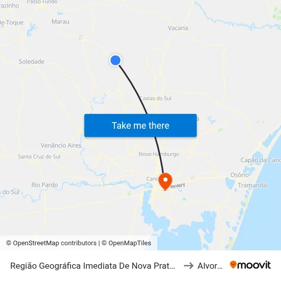 Região Geográfica Imediata De Nova Prata - Guaporé to Alvorada map