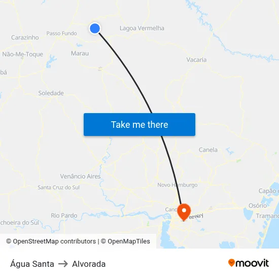 Água Santa to Alvorada map
