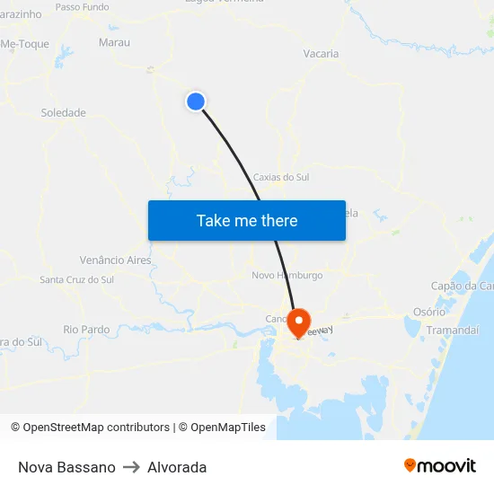 Nova Bassano to Alvorada map